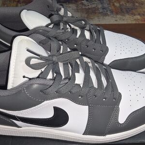 Air Jordan 1 Low Size 13 "White/black-iron grey"  (Great Condition w/ Og Box)